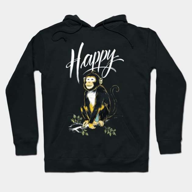 Happy Monkey Hoodie by TshirtMA